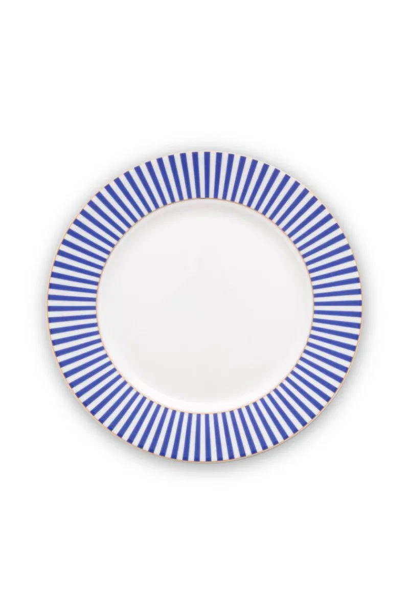 Pip Studio Frühstücksteller|Royal Stripes Frühstücksteller 21 cm Blau