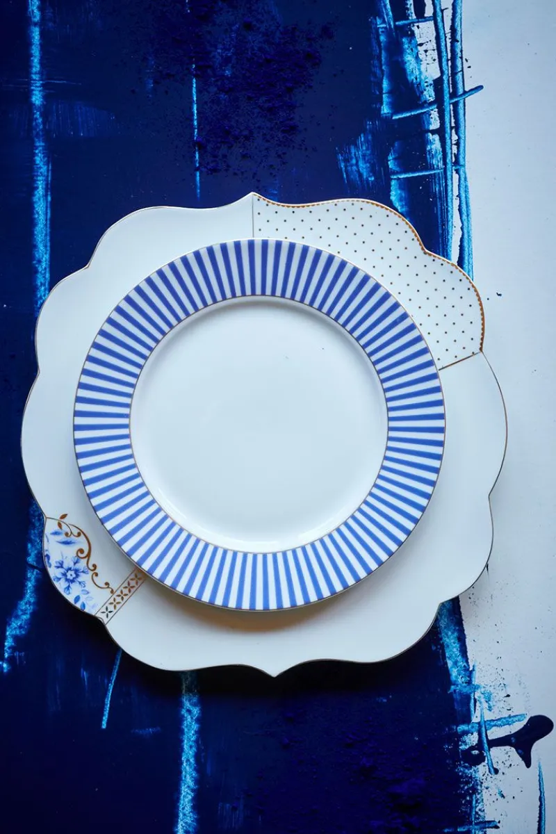 Pip Studio Frühstücksteller|Royal Stripes Frühstücksteller 21 cm Blau