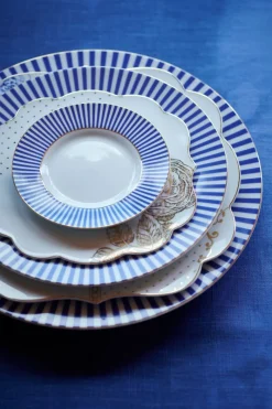 Pip Studio Gebäckteller|Royal Stripes Gebäckteller 17 cm Blau