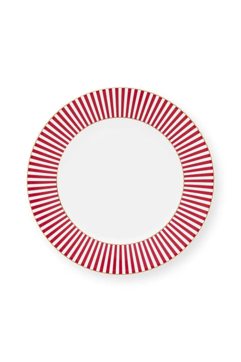 Pip Studio Gebäckteller|Royal Stripes Gebäckteller Dunkel 17cm Rosa