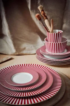 Pip Studio Gebäckteller|Royal Stripes Gebäckteller Dunkel 17cm Rosa