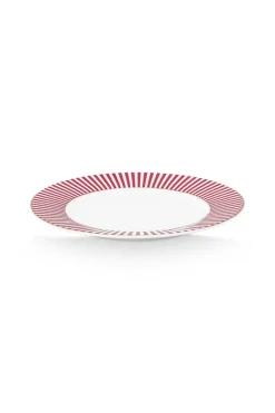 Pip Studio Gebäckteller|Royal Stripes Gebäckteller Dunkel 17cm Rosa