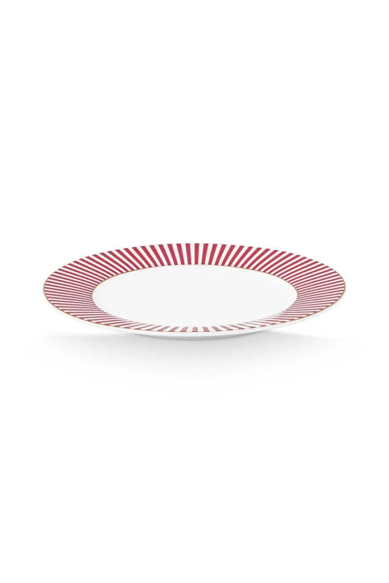 Pip Studio Gebäckteller|Royal Stripes Gebäckteller Dunkel 17cm Rosa