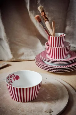 Pip Studio Schalen|Royal Stripes Schale Dunkel 12cm Rosa