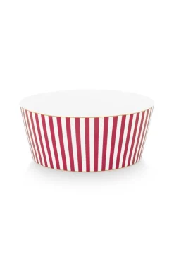 Pip Studio Schalen|Royal Stripes Schale Dunkel 15cm Rosa