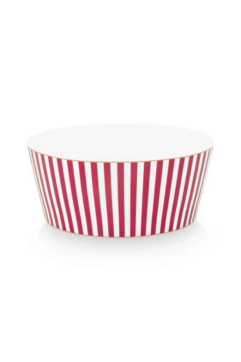 Pip Studio Schalen|Royal Stripes Schale Dunkel 15cm Rosa