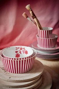 Pip Studio Schalen|Royal Stripes Schale Dunkel 15cm Rosa