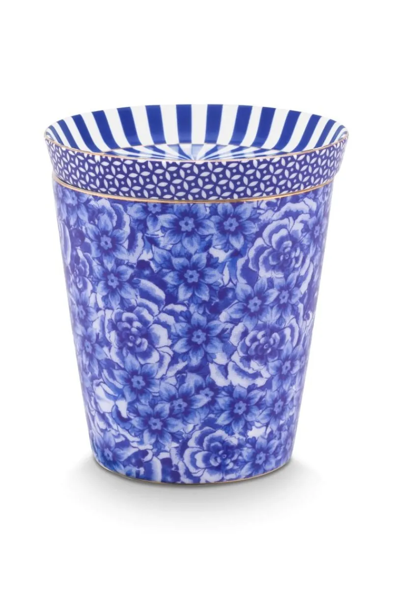 Pip Studio Porzellan Sets|Teetassen|Royal Stripes Tasse Blumen & Teebeutelablage Blau
