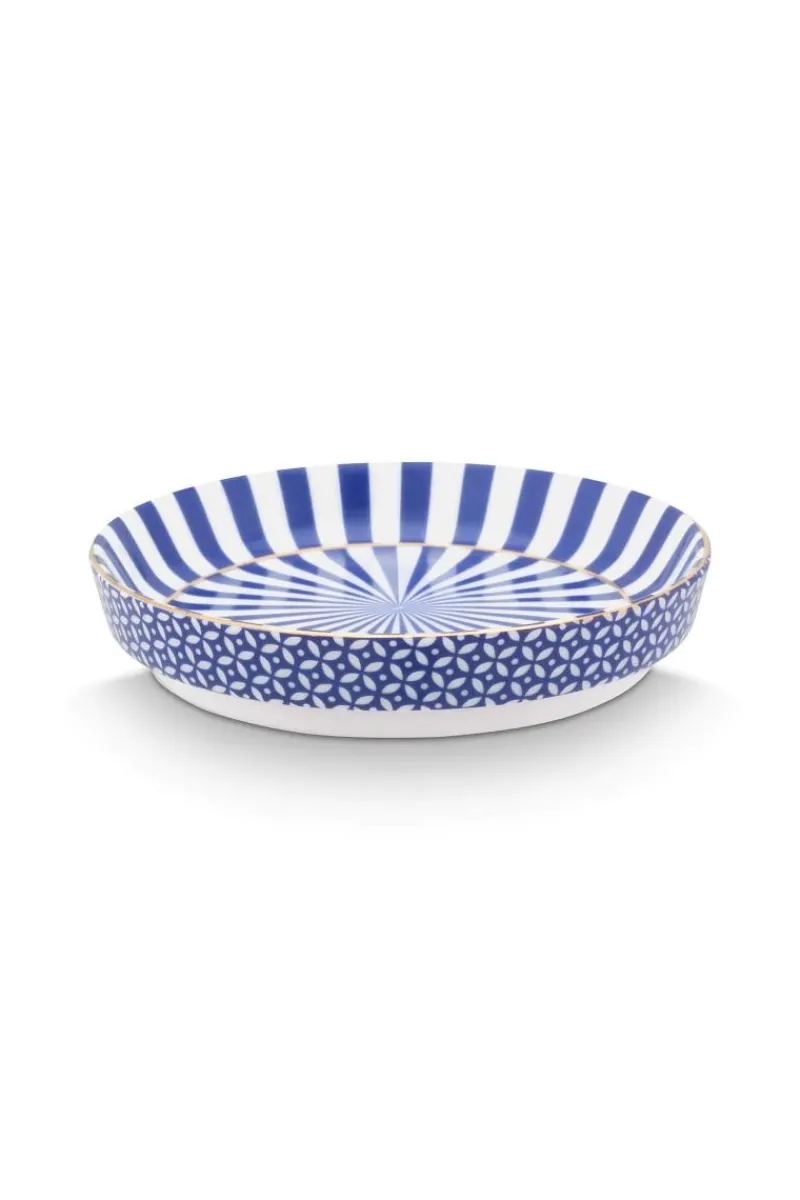 Pip Studio Porzellan Sets|Teetassen|Royal Stripes Tasse Blumen & Teebeutelablage Blau