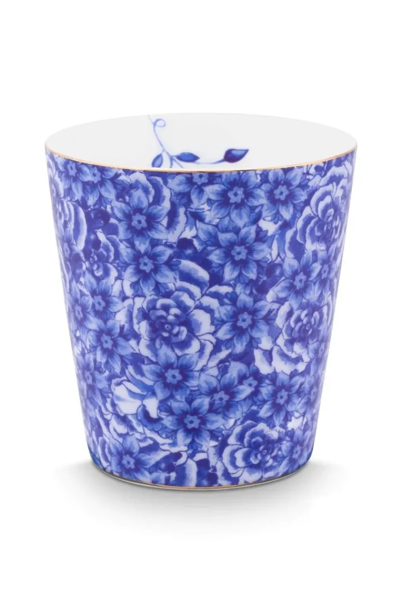 Pip Studio Porzellan Sets|Teetassen|Royal Stripes Tasse Blumen & Teebeutelablage Blau