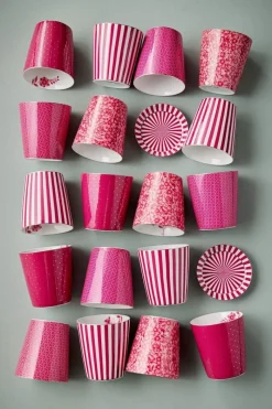 Pip Studio Porzellan Sets|Teetassen|Royal Stripes Tasse Punkte & Teebeutelablage Dunkel Rosa