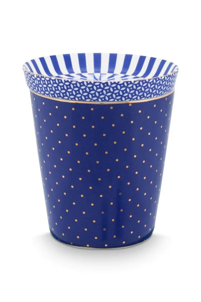 Pip Studio Porzellan Sets|Teetassen|Royal Stripes Tasse Punkte & Teebeutelablage Blau