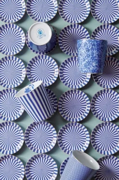 Pip Studio Porzellan Sets|Teetassen|Royal Stripes Tasse Punkte & Teebeutelablage Blau