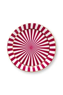 Pip Studio Porzellan Sets|Teetassen|Royal Stripes Tasse & Teebeutelablage Dunkel Rosa