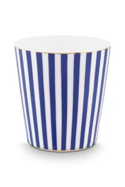 Pip Studio Porzellan Sets|Teetassen|Royal Stripes Tasse & Teebeutelablage Blau