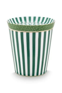 Pip Studio Porzellan Sets|Teetassen|Royal Stripes Tasse & Teebeutelablage Grün