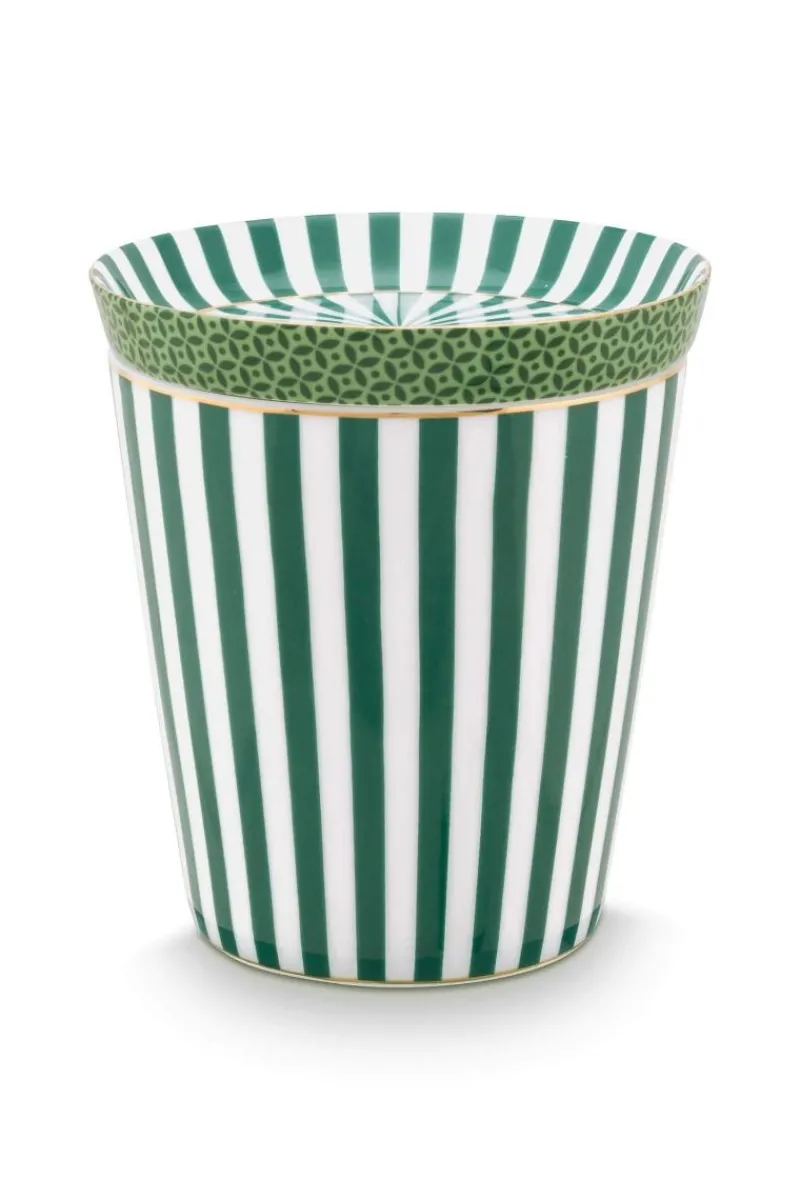 Pip Studio Porzellan Sets|Teetassen|Royal Stripes Tasse & Teebeutelablage Grün
