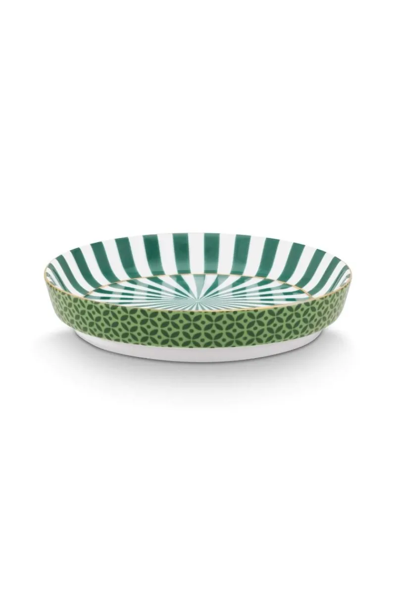 Pip Studio Porzellan Sets|Teetassen|Royal Stripes Tasse & Teebeutelablage Grün