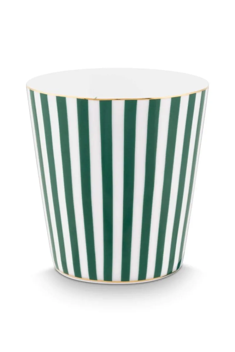 Pip Studio Porzellan Sets|Teetassen|Royal Stripes Tasse & Teebeutelablage Grün