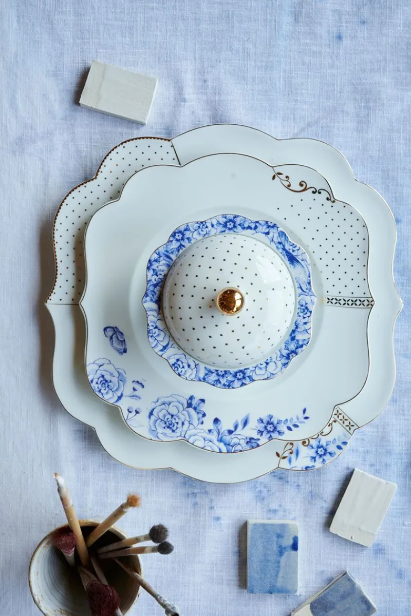 Pip Studio Frühstücksteller|Royal White Frühstücksteller golden dots 23,5 cm