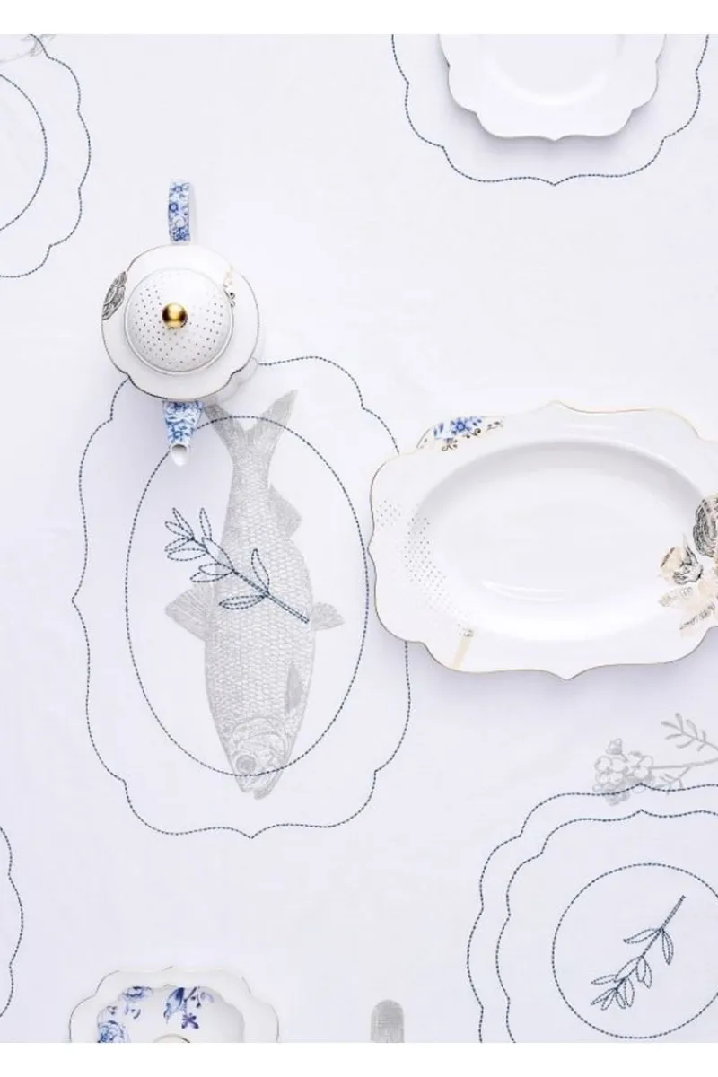 Pip Studio Servierschalen|Royal White Oval Servierschale 40 cm