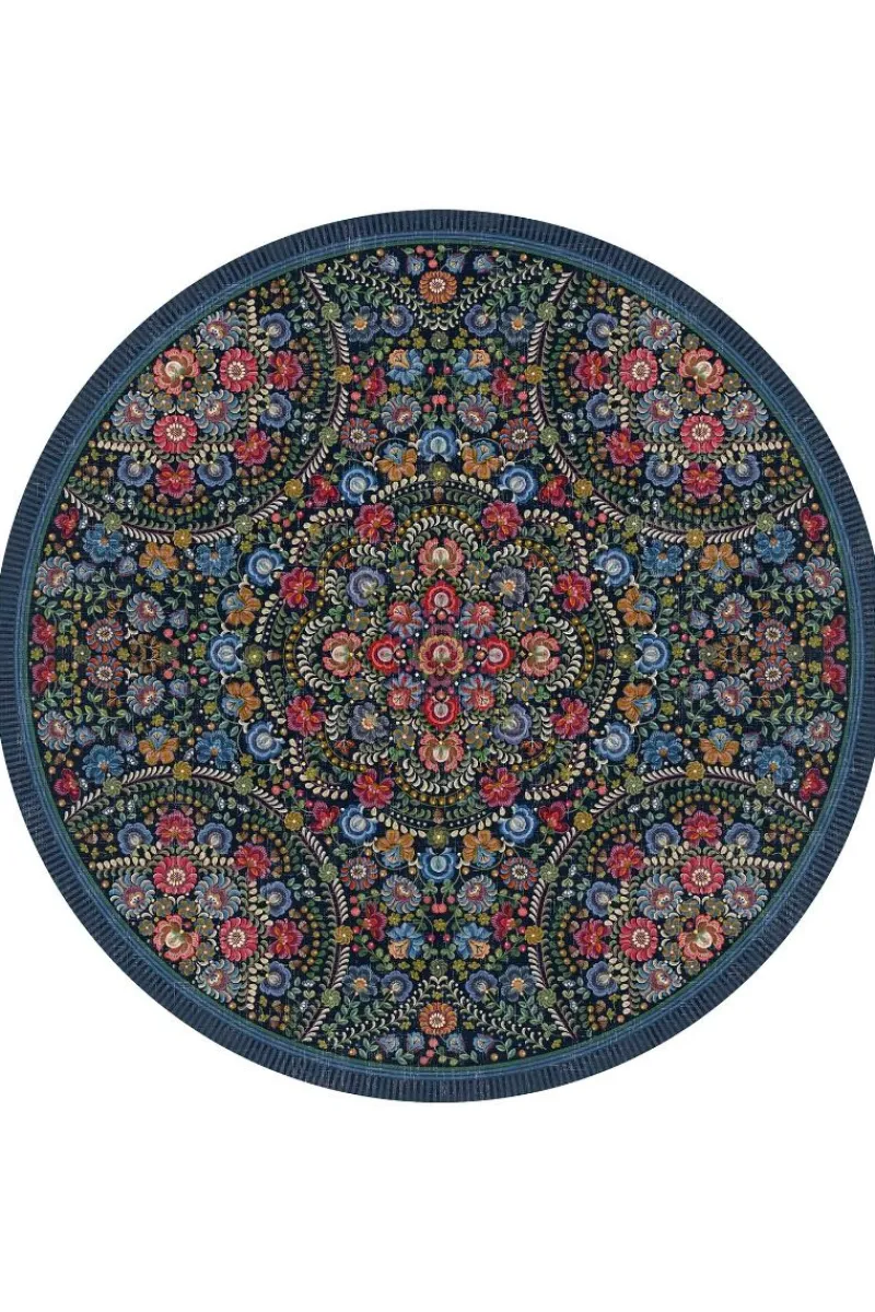 Pip Studio Runde Teppiche|Runde Teppich Il Ricamo by Pip Dunkel Blau