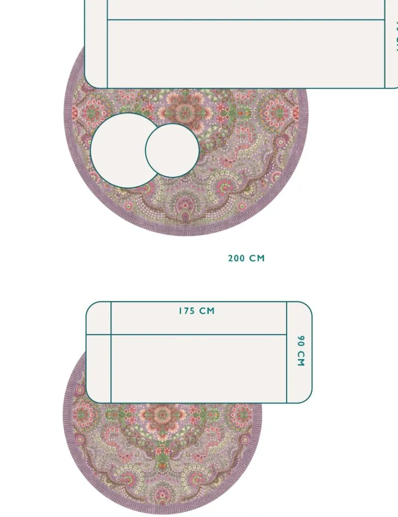 Pip Studio Runde Teppiche|Runde Teppich Moon Delight by Pip Lila Violett