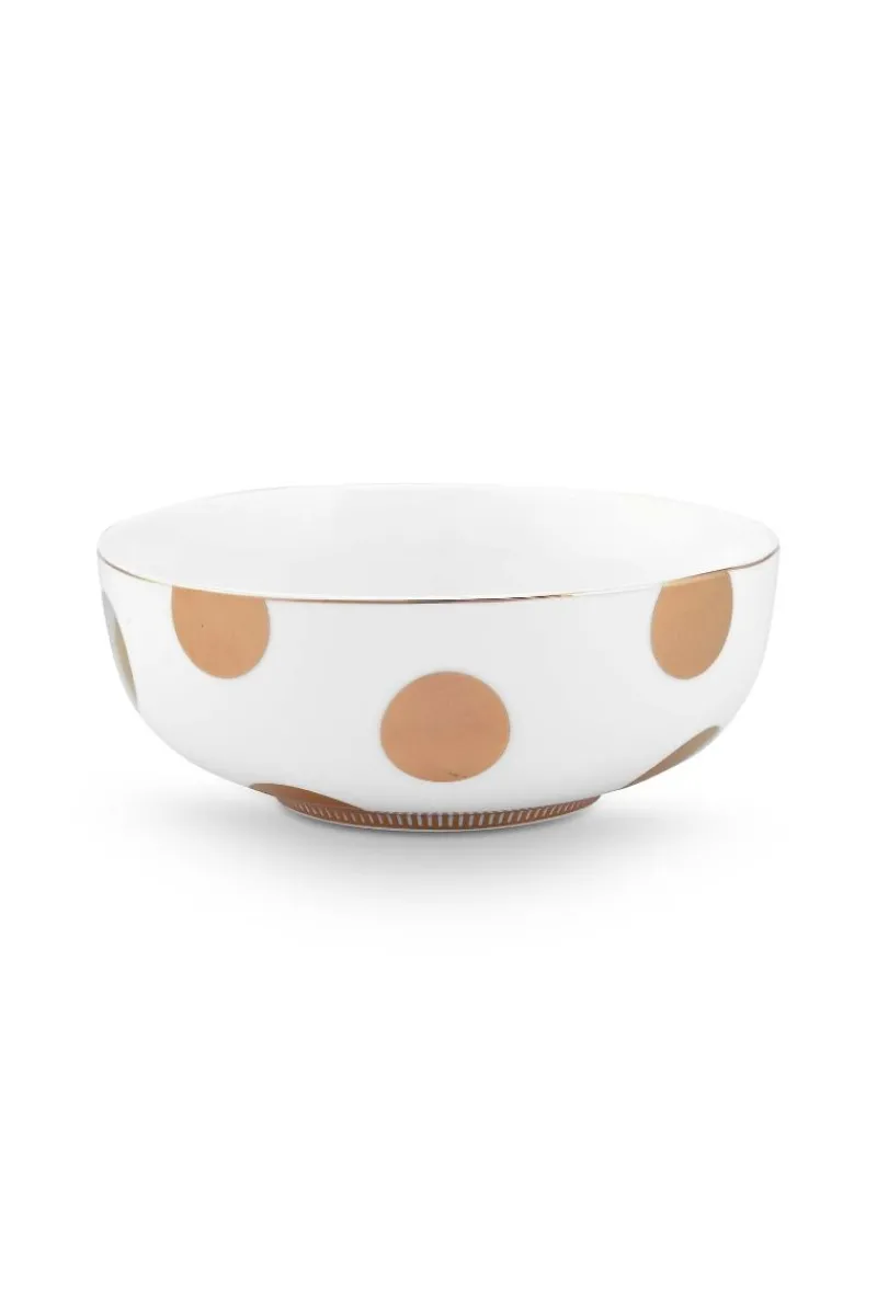 Pip Studio Weihnachten|Schalen|Schale Dot Delight Weiss-Gold 15cm