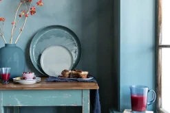 Pip Studio Schalen Und Tabletts|Obstschalen|Schale Emailliert Dunkelblau 50 Cm
