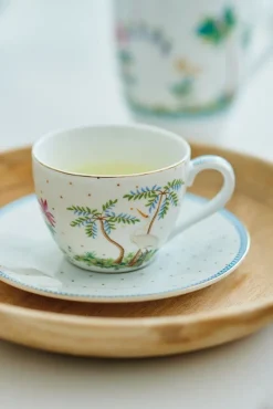 Pip Studio Porzellan Sets|Espresso Tasse|Set/2 Espresso Tassen & Untertassen Jolie Punkte Gold Blau