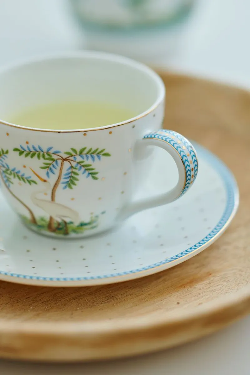 Pip Studio Porzellan Sets|Espresso Tasse|Set/2 Espresso Tassen & Untertassen Jolie Punkte Gold Blau