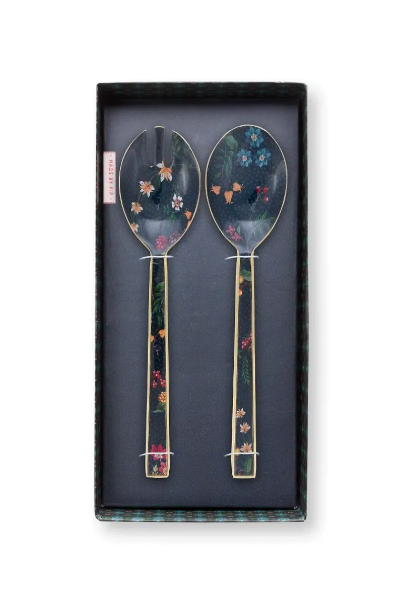 Pip Studio Besteck|Set/2 Salatbesteck Emailliert Berry Blues