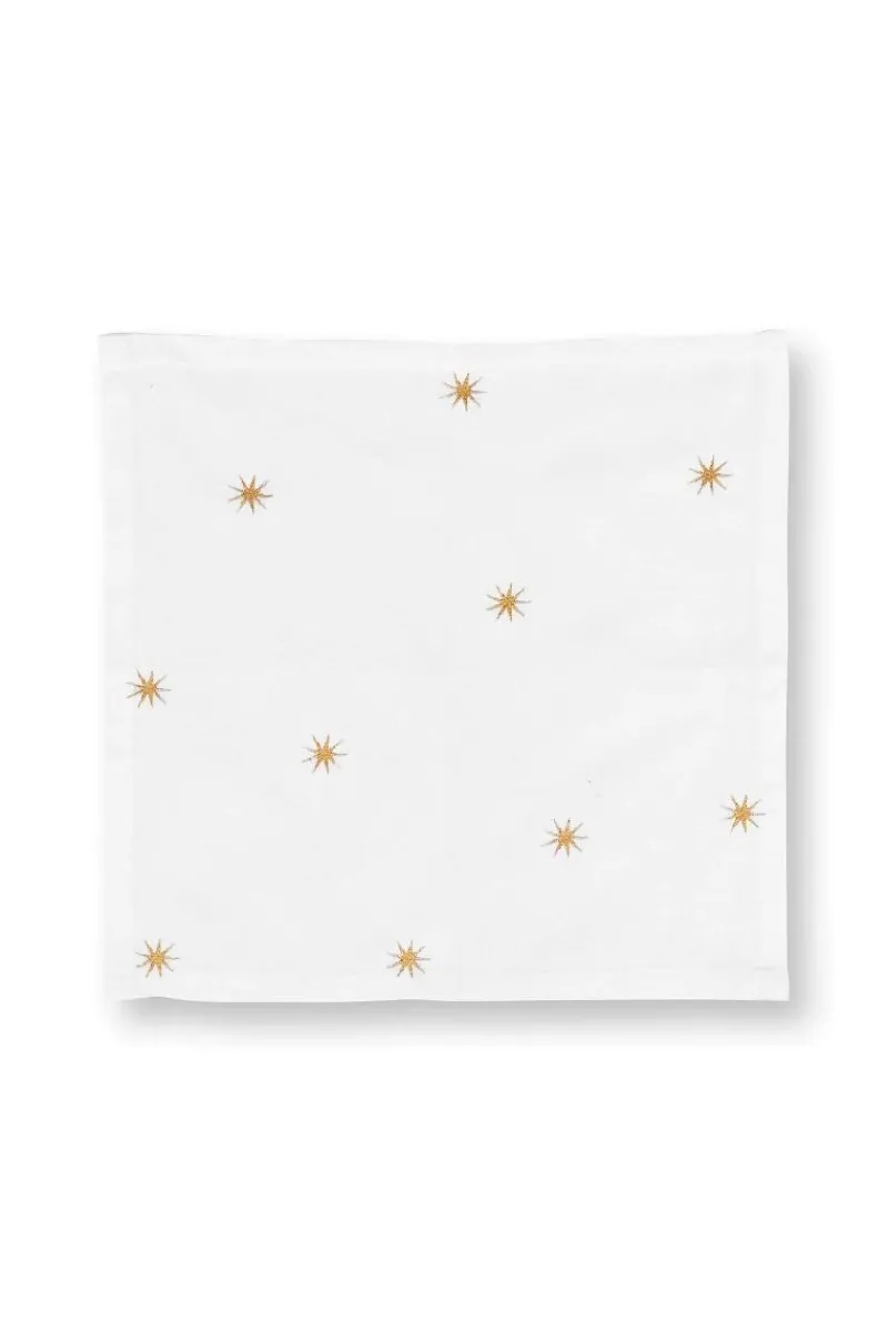 Pip Studio Weihnachten|Servietten|Set/2 Servietten Bestickung Sterne Gold