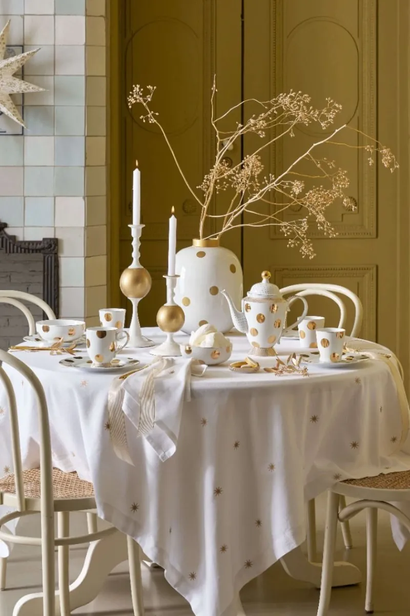 Pip Studio Weihnachten|Servietten|Set/2 Servietten Bestickung Sterne Gold