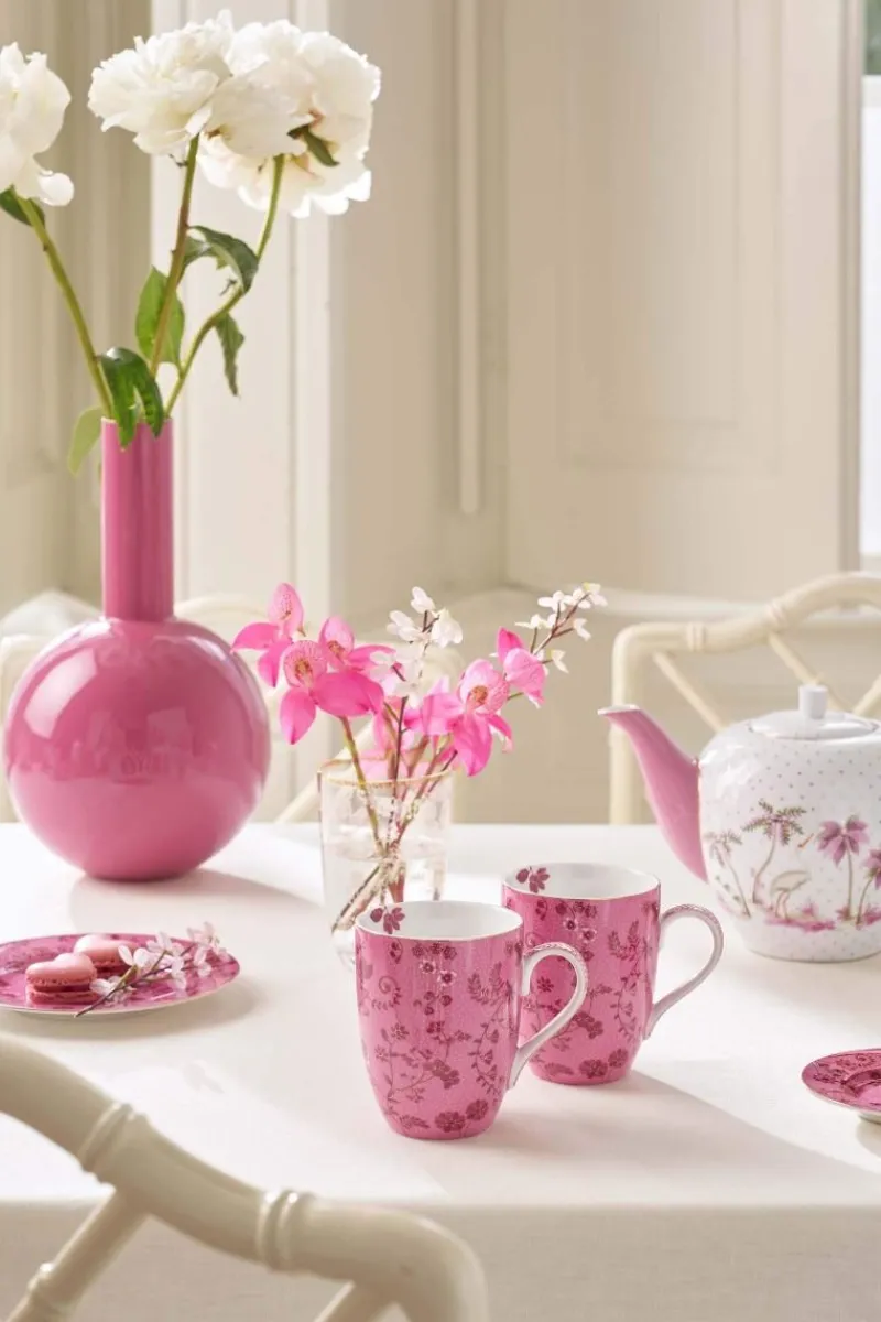 Pip Studio Porzellan Sets|Teetassen|Set/2 Tassen Gross Jolie Blumen Rosa