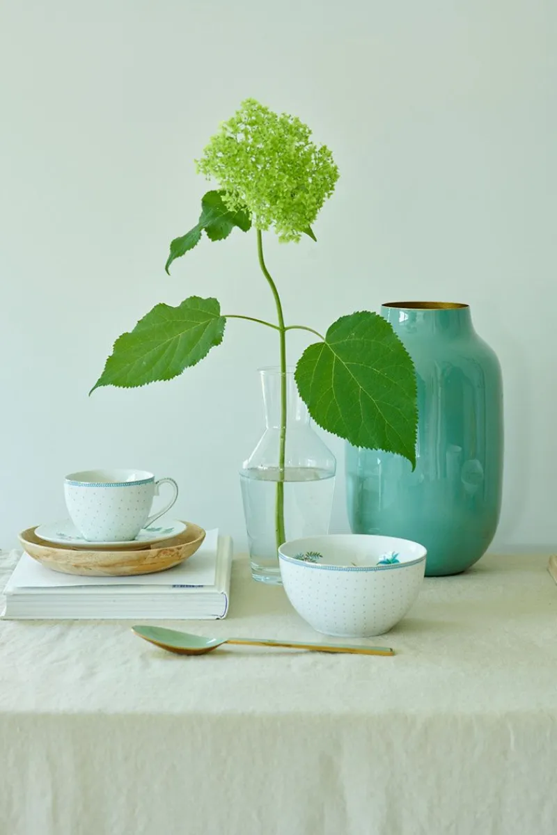 Pip Studio Porzellan Sets|Cappuccino Tasse|Set/2 Tassen & Untertassen Jolie Punkte Gold Blau