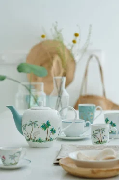 Pip Studio Porzellan Sets|Cappuccino Tasse|Set/2 Tassen & Untertassen Jolie Punkte Gold Blau