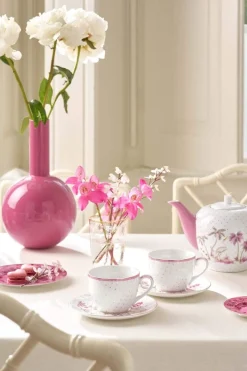 Pip Studio Porzellan Sets|Teetassen|Set/2 Tassen & Untertassen Jolie Punkte Gold Rosa