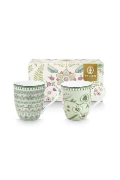 Pip Studio Porzellan Sets|Teetassen|Set/2 Tassen XL Lily&Lotus Hell Grün