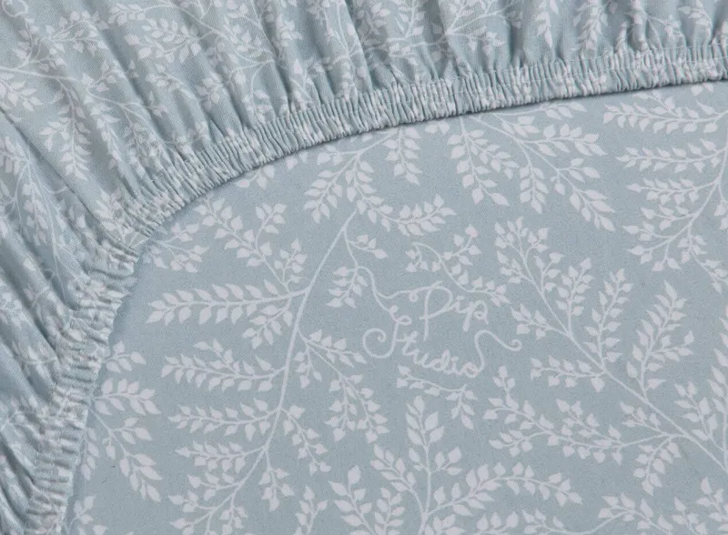 Pip Studio Laken|Spannbettlaken Leafy Grau Blau