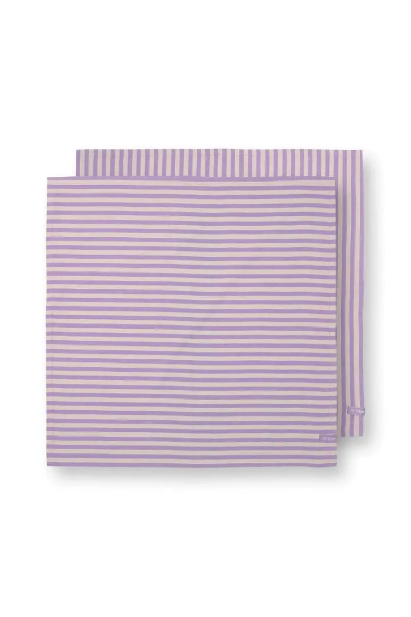 Pip Studio Geschirrtuch|Stripes Set/2 Geschirrtüchern Lila Violett