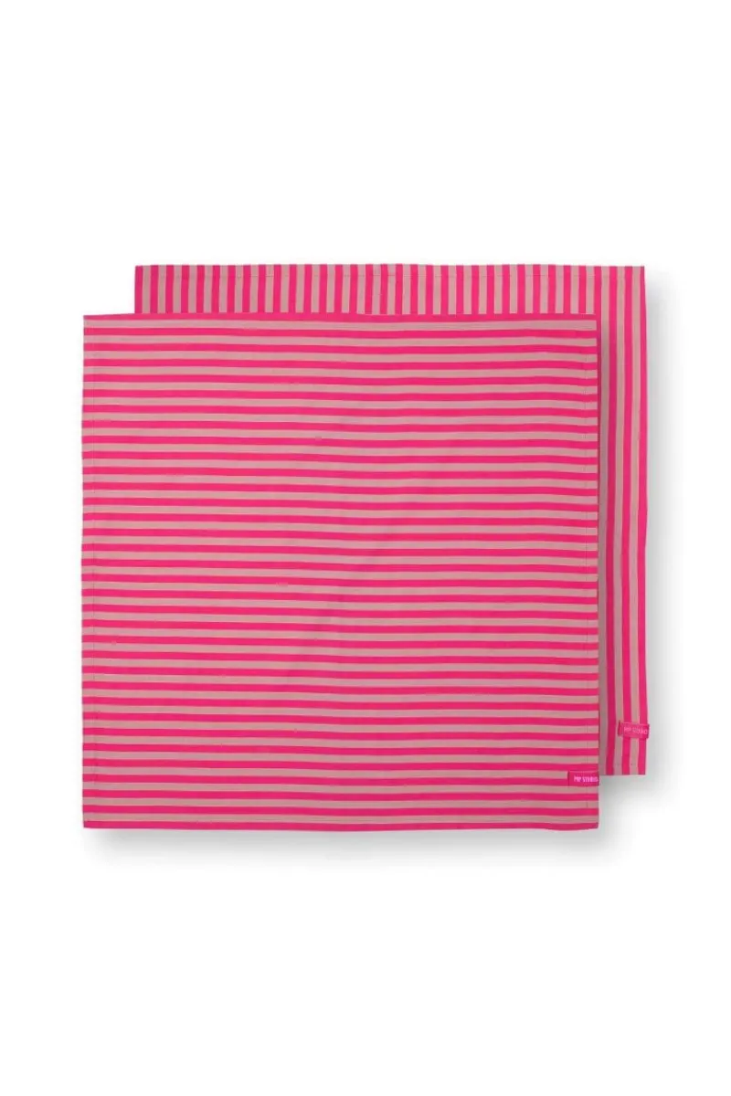 Pip Studio Geschirrtuch|Stripes Set/2 Geschirrtüchern Rosa