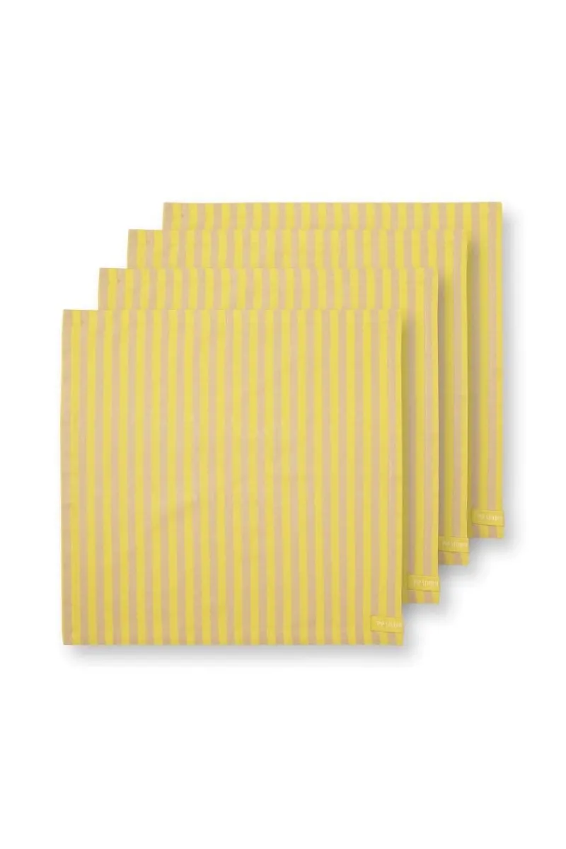 Pip Studio Servietten|Stripes Set/4 Servietten Gelb