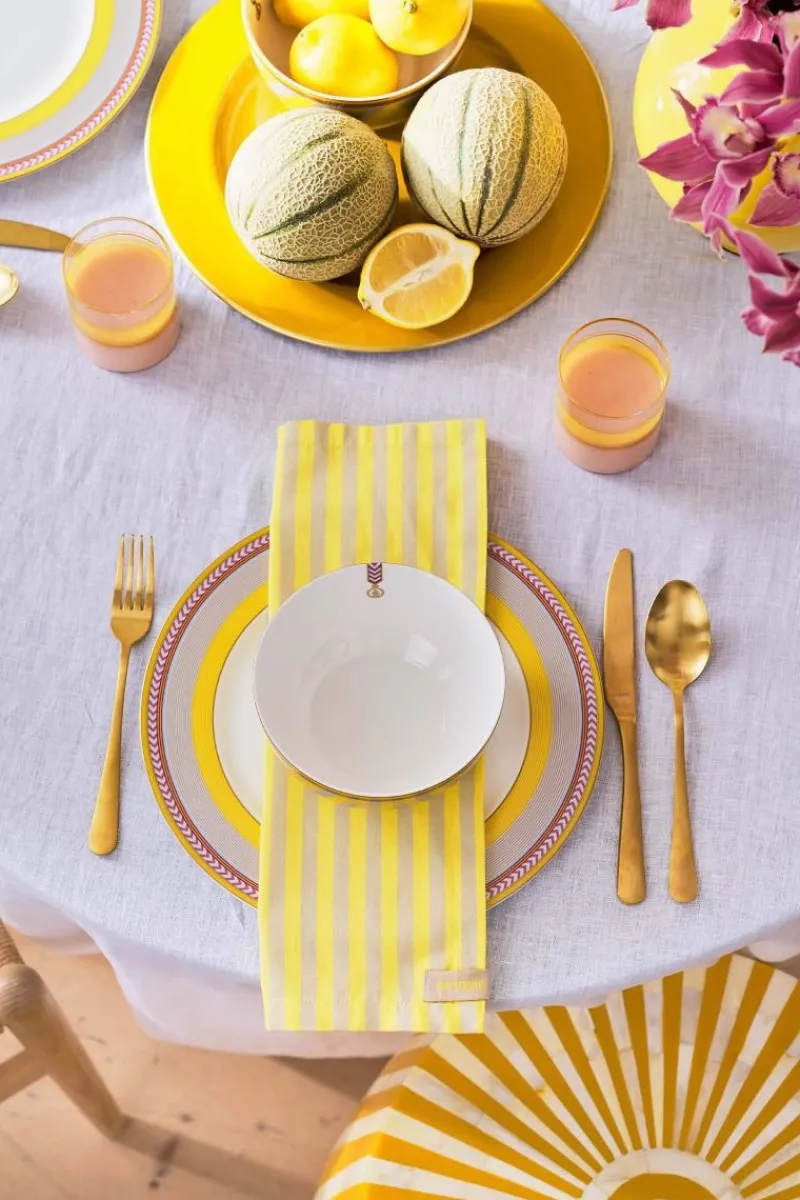 Pip Studio Servietten|Stripes Set/4 Servietten Gelb