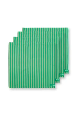 Pip Studio Servietten|Stripes Set/4 Servietten Grün