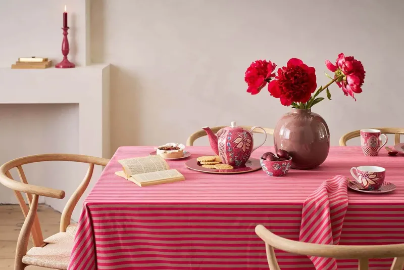 Pip Studio Tischtuch|Stripes Tischtuch Rosa
