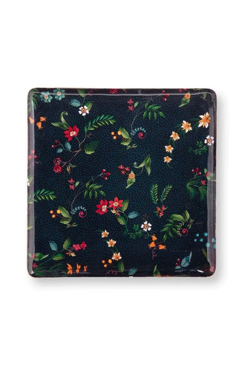 Pip Studio Schalen Und Tabletts|Tablett Metall Mittel Berry Blues Dunkel Blau