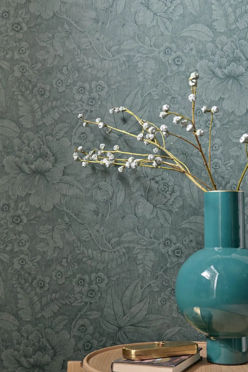 Pip Studio Tapetenmuster|Tapetenmuster Casa dei Fiori Dunkelgrün