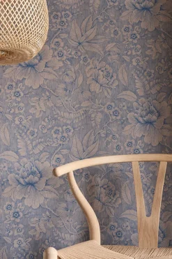 Pip Studio Tapetenmuster|Tapetenmuster Casa dei Fiori Khaki/Blau