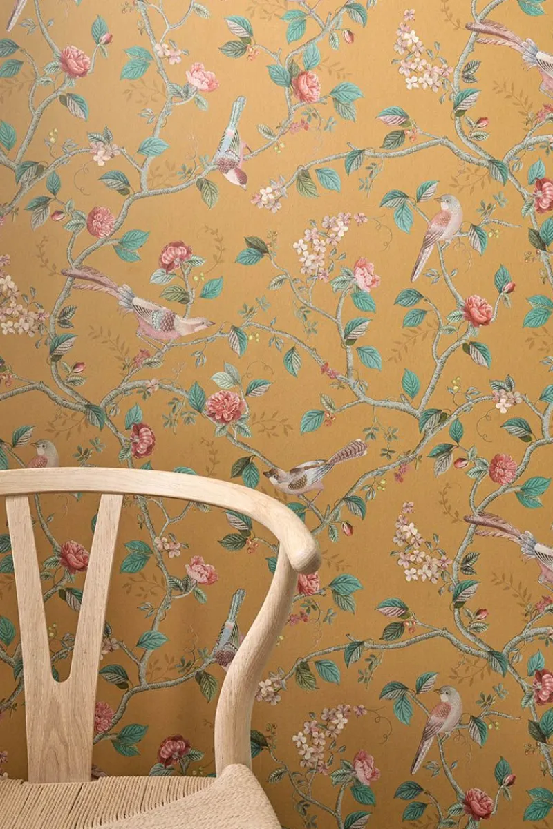 Pip Studio Tapetenmuster|Tapetenmuster Good Nightingale Ocker